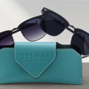 Óculos de Sol Polo London Club, estilo Club Master Quadrado Com Lentes Fume Preto contém com Case ECO, Unissex