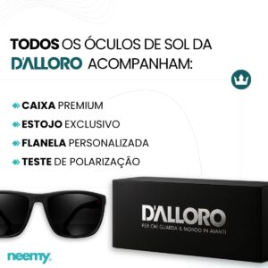 Óculos de Sol Quadrado Masculino Feminino Estilo Clássico Polarizados Proteção UV400 Premium